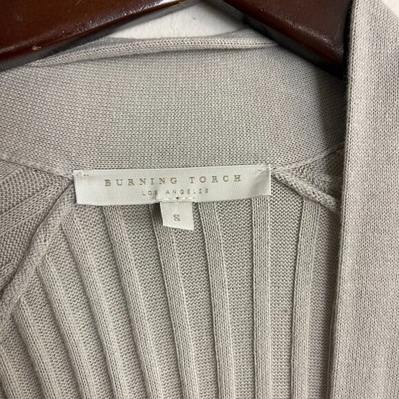 Burning Torch S Cardigan Sweater Gray Ombre Ribbed Duster Long Anthropologie NEW - Picture 2 of 8